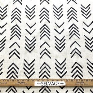 Premier Prints Mud Cloth Flax Printed Cotton Linen Drapery Fabric in Black Flame